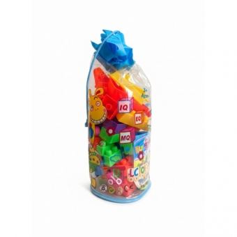 Blocos de Montar Educativos Kids - Peças Coloridas com Bolsa Prática - Estimula IQ & EQ