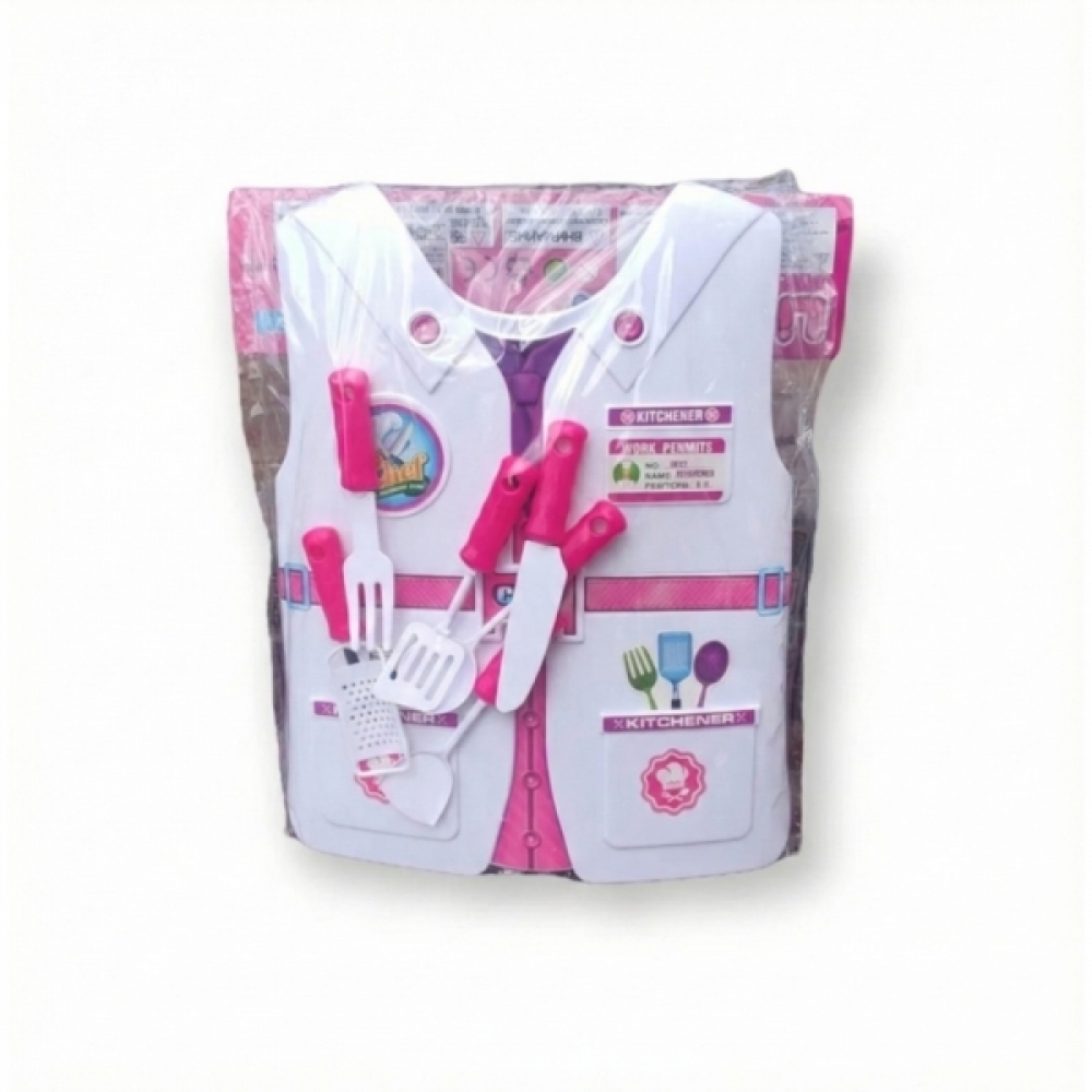 Brinquedo Kit Chef De Cozinha Com Colete 7 Peças