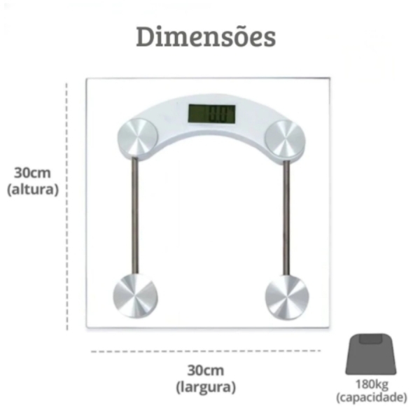 Balança Corporal Digital até 180kg (PROMOÇÃO) Com Vidro Temperado + Bateria