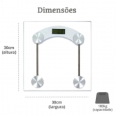 Balança Corporal Digital até 180kg (PROMOÇÃO) Com Vidro Temperado + Bateria