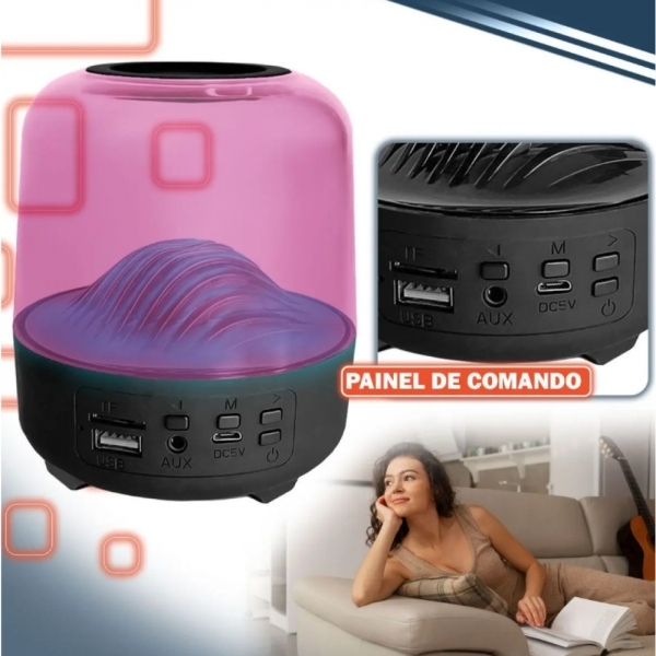 Caixa De Som Luminária Bluetooth Led Portátil
