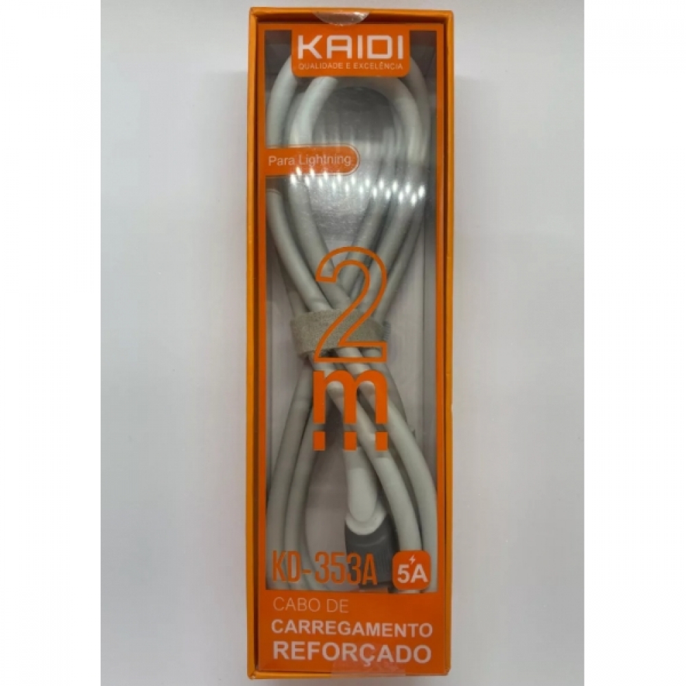 Cabo de Carregamento Reforçado 2 metros USB para Lightning/IOS KAIDI KD-353A