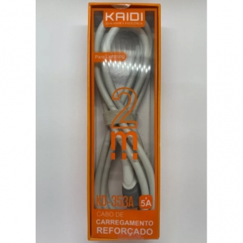 Cabo de Carregamento Reforçado 2 metros USB para Lightning/IOS KAIDI KD-353A