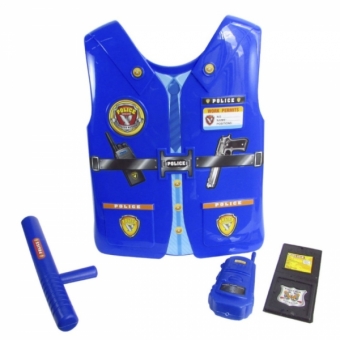 Brinquedo Kit Policial De Plastico C/4 Peças