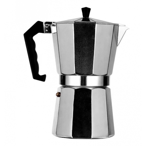 Cafeteira Italiana Alumínio 6 Xícaras Aço Decorada Top Cafeteira Rápida 1,4 litros