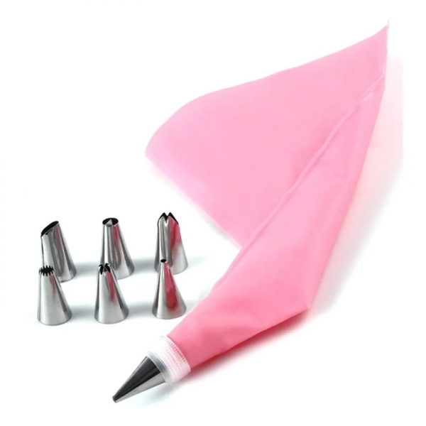 24 Pçs Conjunto De Saco De Confeiteira De Silicone Com Bico