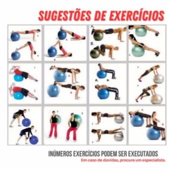 Bola de Ginástica Suíça Yoga Pilates Bola de Pilates Inflável Anti Estouro com bomba para encher
